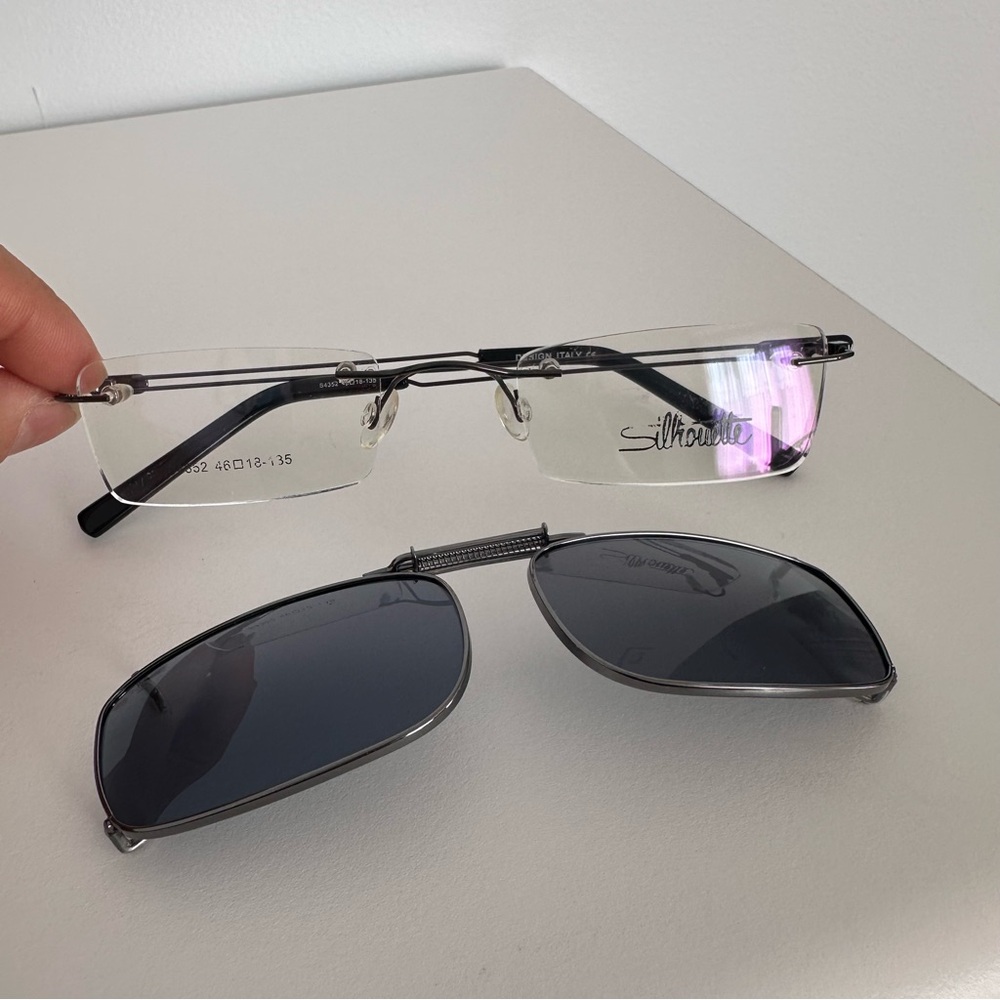 Frameless Vision Glasses + FREE Removable Sunglasses lenses